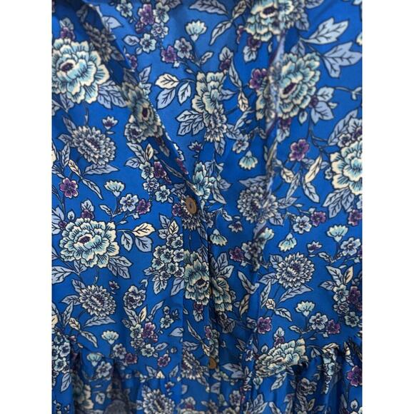 Blue Floral Top Size Large - Picture 3 of 7